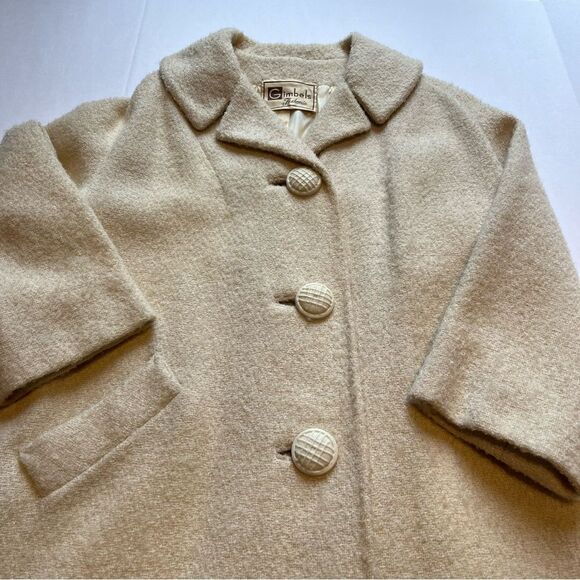 Vintage Gimbels Fashonia Boucle Long Car Coat M/L - Picture 8 of 9